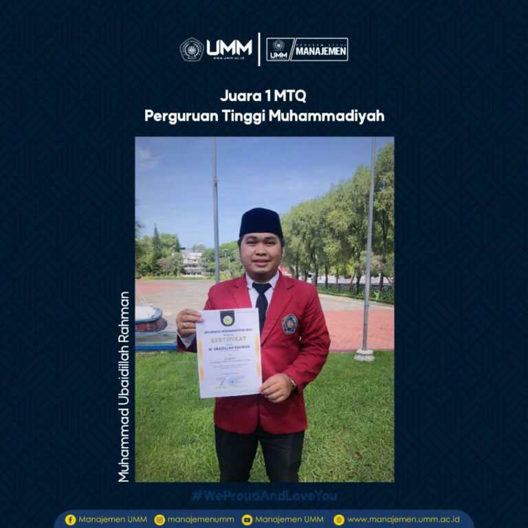 Ubaidillah Mahasiswa FEB UMM Raih Juara 1 MTQ Perguruan Tinggi Muhammadiyah