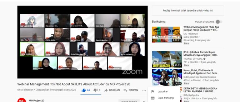 “Ada Apa Dengan Fresh Graduate”,Lanjutan Webinar ke 2 MO Project