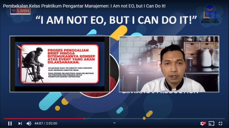 “I Am not EO, but I Can Do It” Tema Webinar Pengantar Manajemen