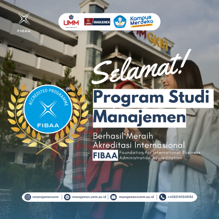 Program Studi Manajemen Fakultas Ekonomi dan Bisnis Universitas Muhammadiyah Malang Raih Akreditasi Internasional FIBAA