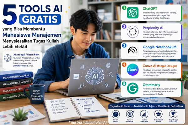 5 Tools AI Gratis yang Bisa Membantu Mahasiswa Manajemen Menyelesaikan Tugas Kuliah Lebih Efektif