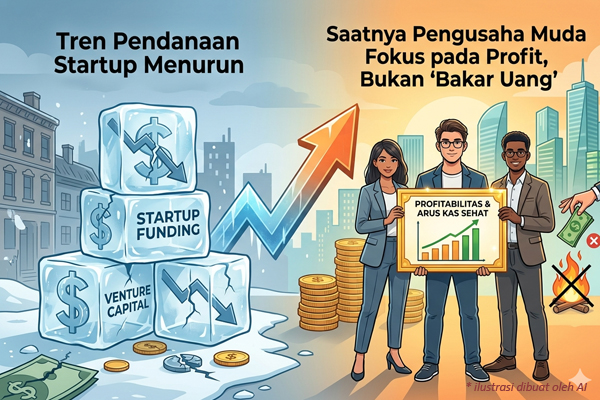 Tren Pendanaan Startup Menurun: Saatnya Pengusaha Muda Fokus pada Profit, Bukan ‘Bakar Uang’