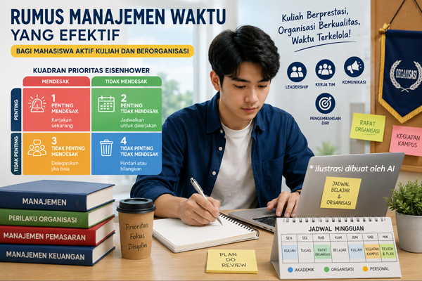 Rumus Manajemen Waktu yang Efektif bagi Mahasiswa Aktif Kuliah dan Berorganisasi